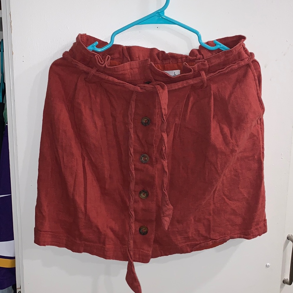 burnt orange skirt